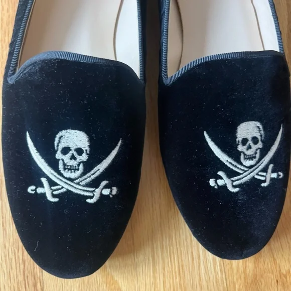 Jon Josef Gatsby Skull Flats Velvet Loafers - Picture 5 of 7